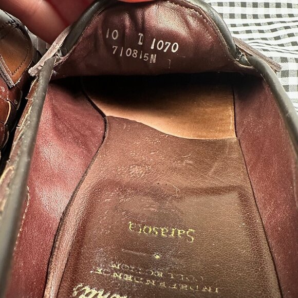 Allen Edmonds Sarasota Brown Leather Woven Loafer Men's Size 10 D - Picture 8 of 8